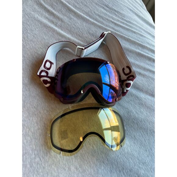 Poc Lobes ski snowboard goggles mid & low light lenses maroon strap snow winter - Picture 1 of 11